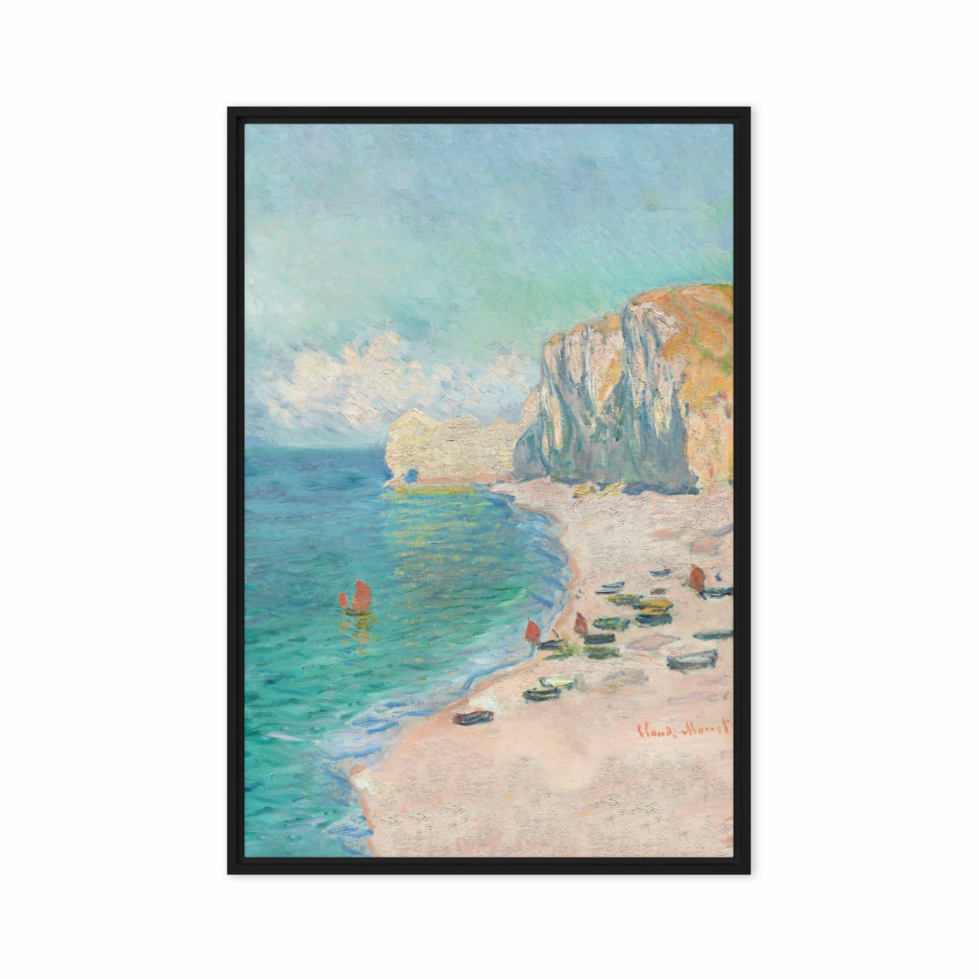 Canvas - Claude Monet, tretat: The Beach and the Falaise d'Amont