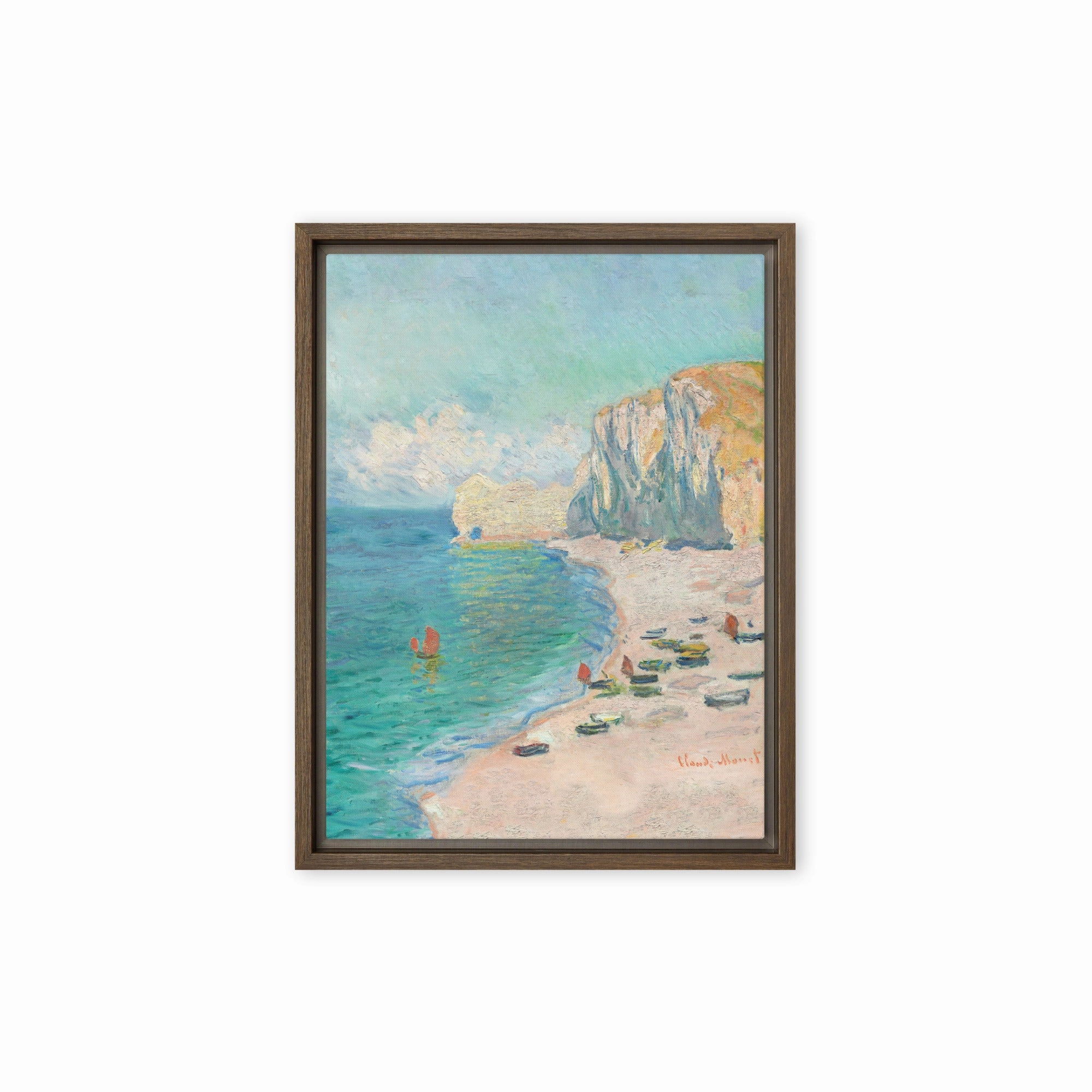 Canvas - Claude Monet, tretat: The Beach and the Falaise d'Amont