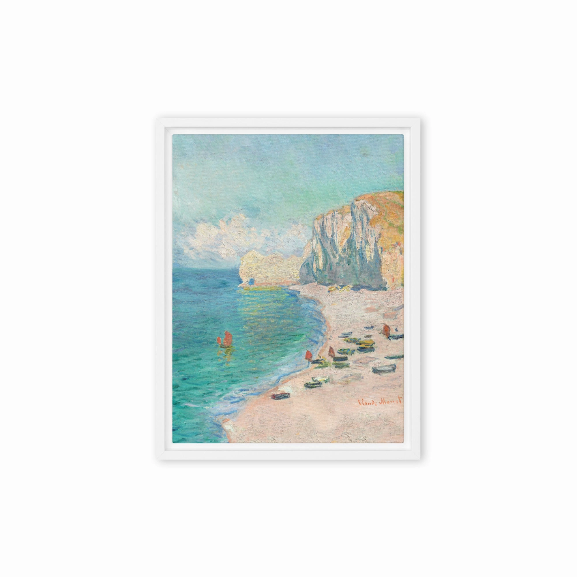 Canvas - Claude Monet, tretat: The Beach and the Falaise d'Amont