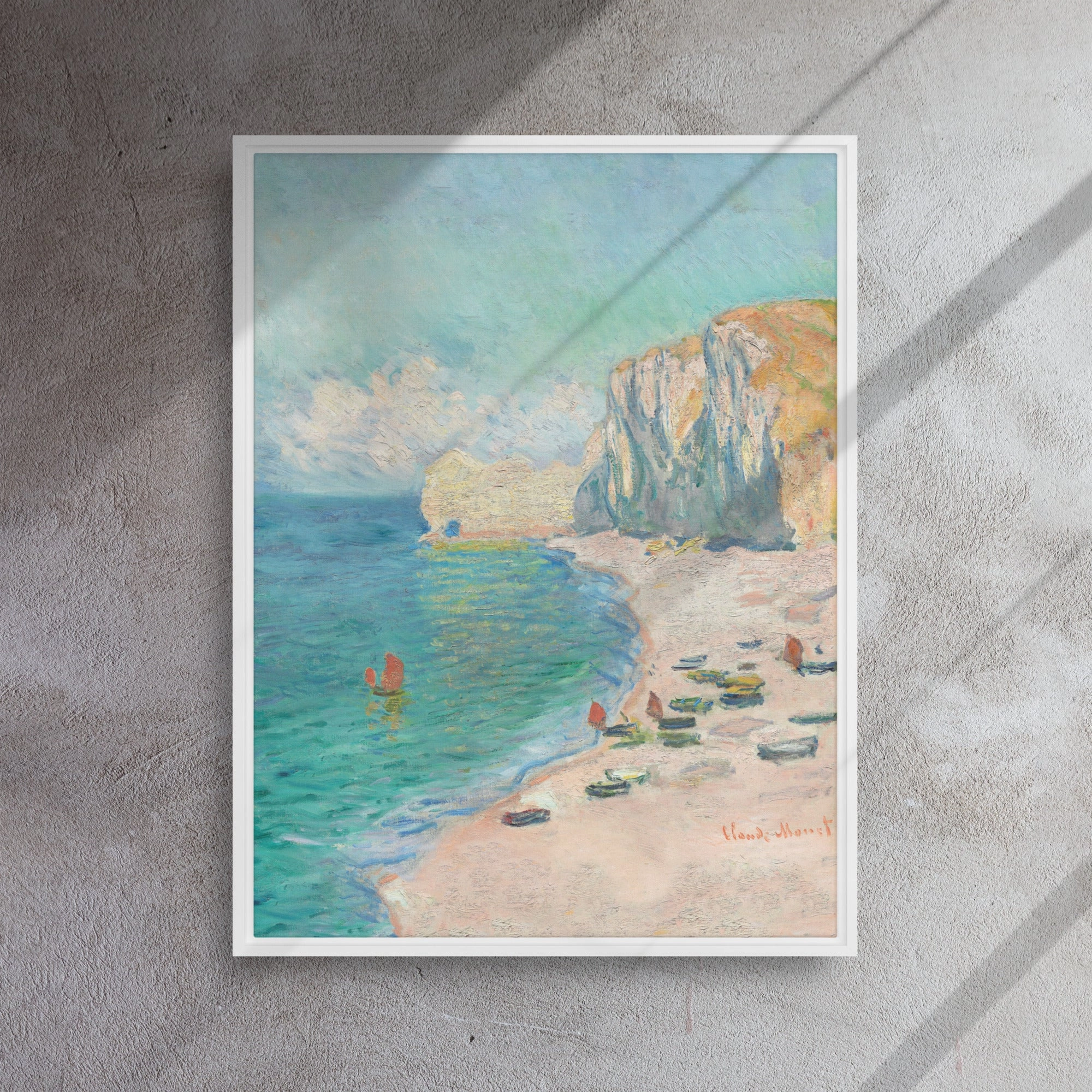 Canvas - Claude Monet, tretat: The Beach and the Falaise d'Amont