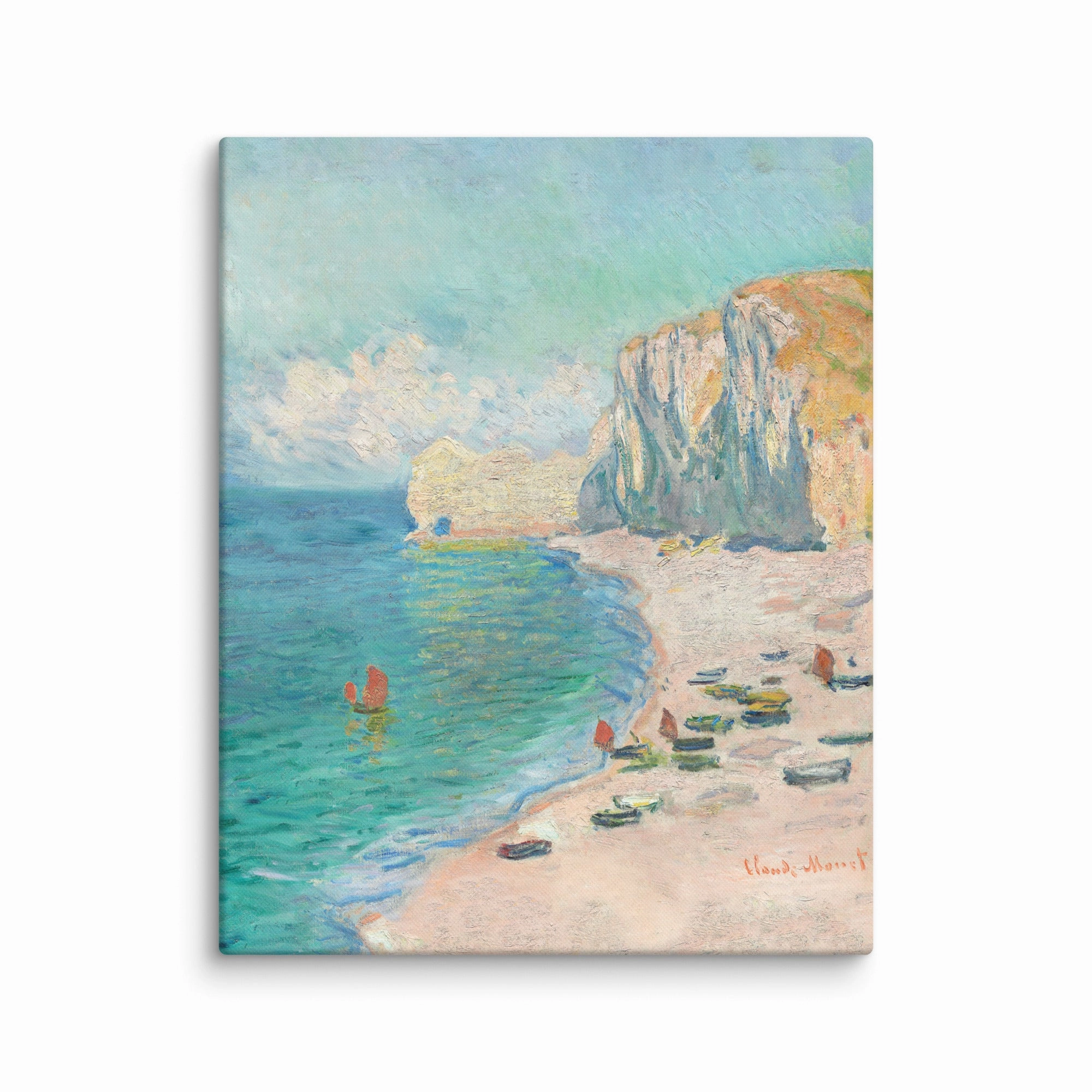 Canvas - Claude Monet, tretat: The Beach and the Falaise d'Amont