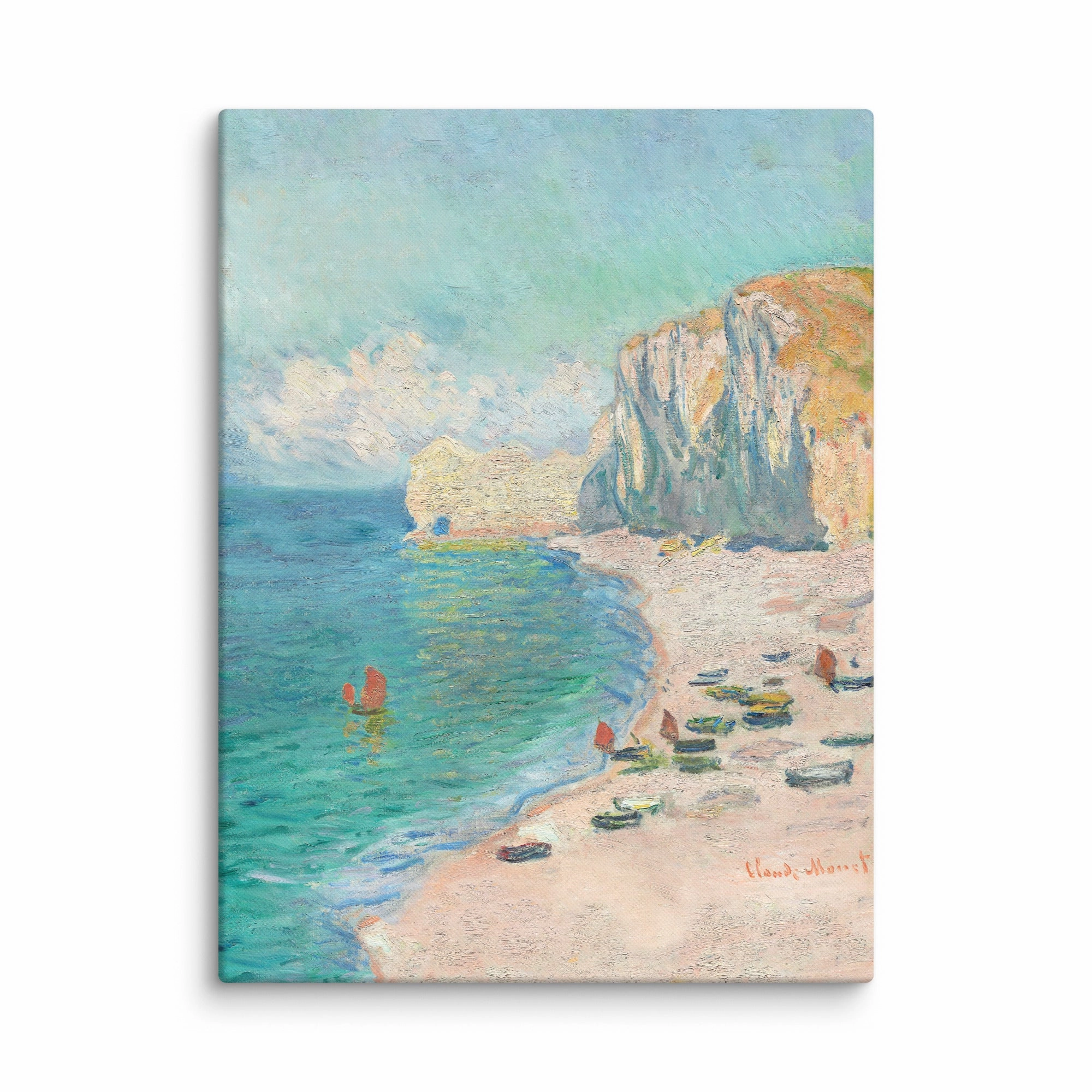 Canvas - Claude Monet, tretat: The Beach and the Falaise d'Amont