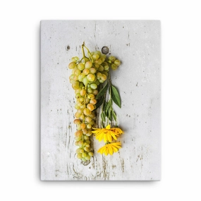 Canvas - Grapes and Flowers canvas mural art