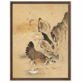 Canvas - Hen and Chicks, Byeon Sang-byeok canvas mural art