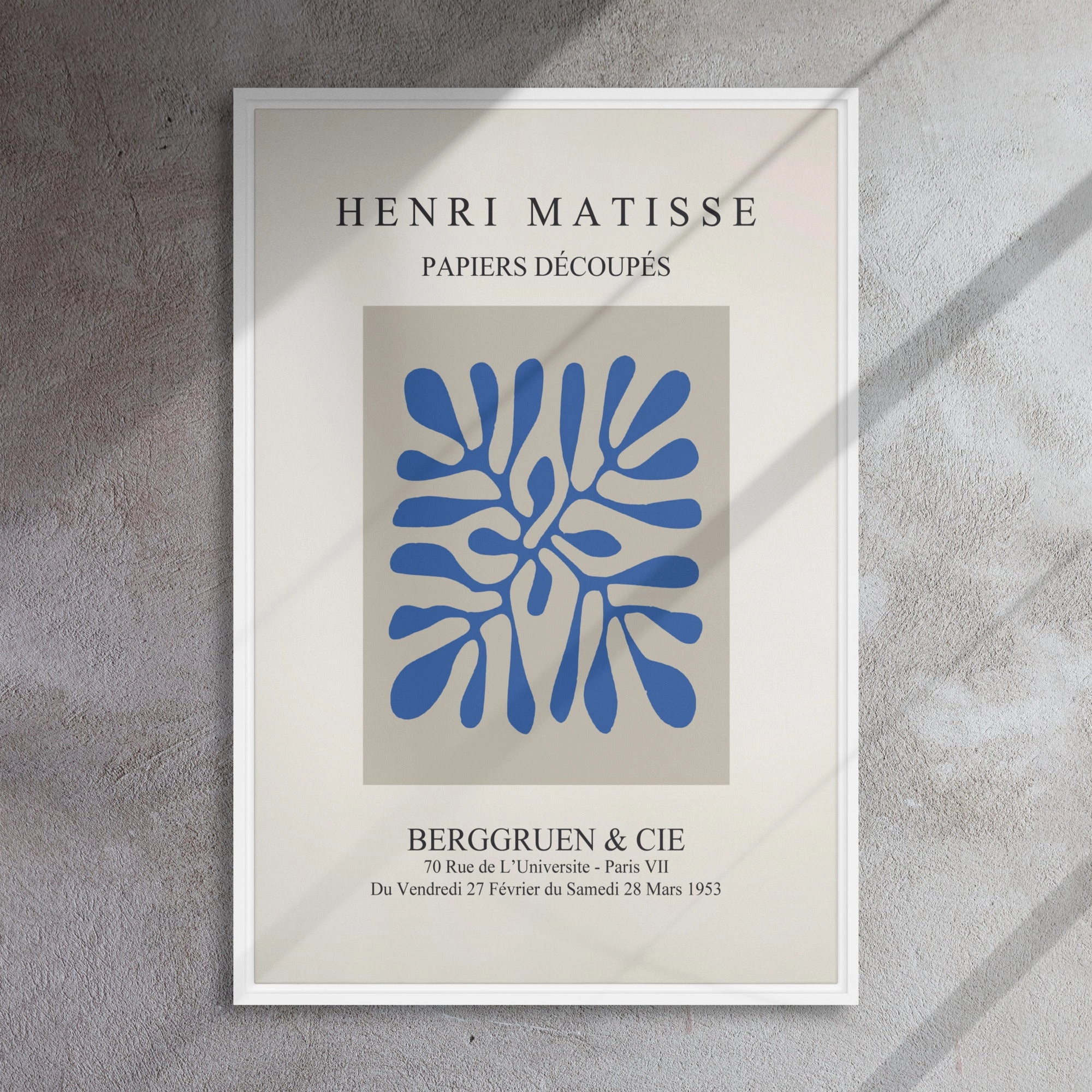 Canvas - Henri Matisse, paper decoups blue leaves