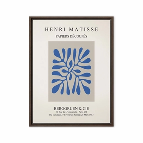 Canvas - Henri Matisse, paper decoups blue leaves canvas mural art