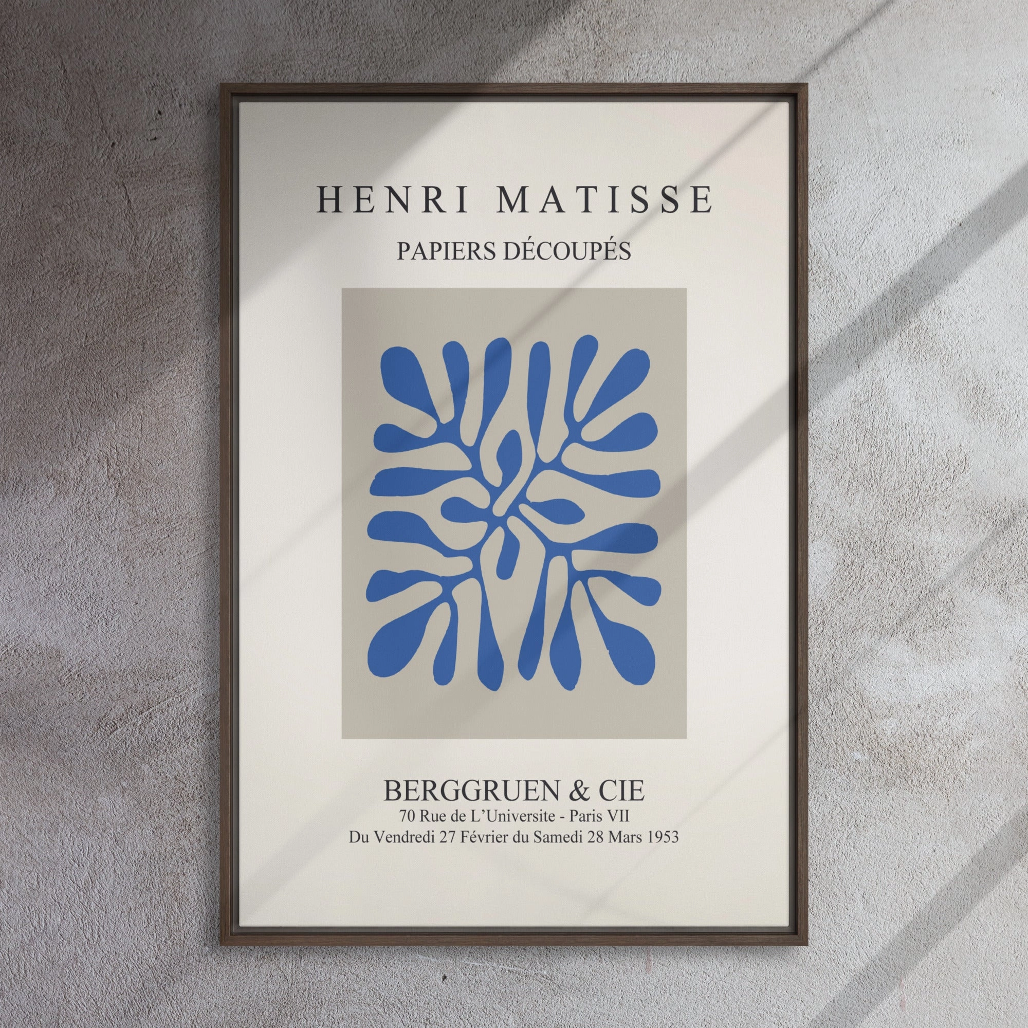 Canvas - Henri Matisse, paper decoups blue leaves