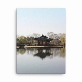 Canvas - pavilion in the middle of the water canvas mural art