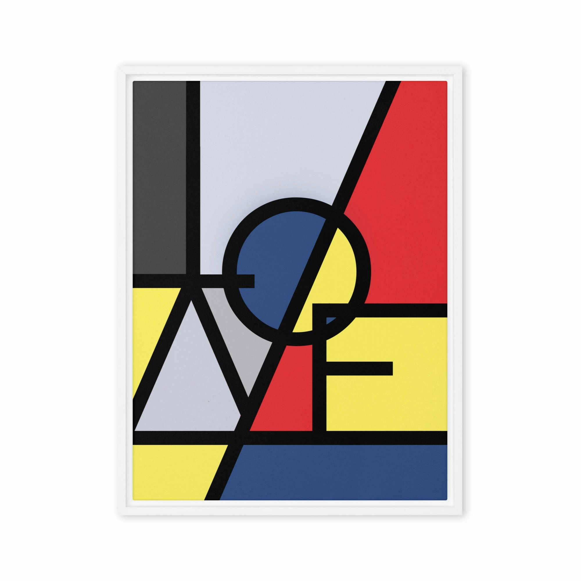 Canvas - "LOVE" in the style of Mondrian
