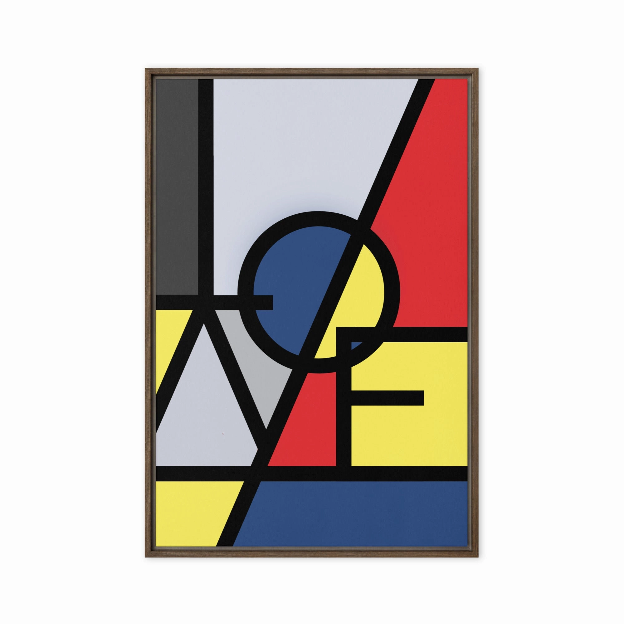Canvas - "LOVE" in the style of Mondrian