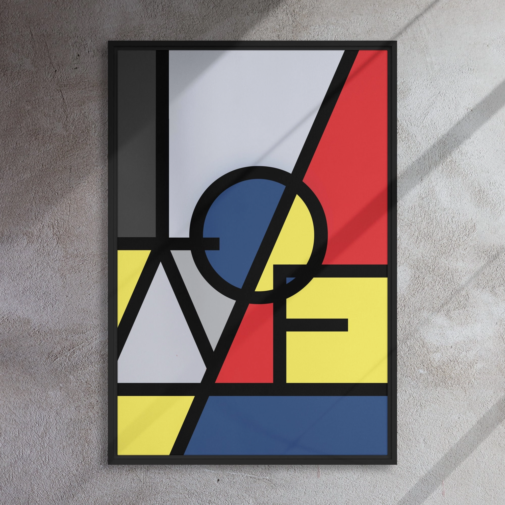 Canvas - "LOVE" in the style of Mondrian