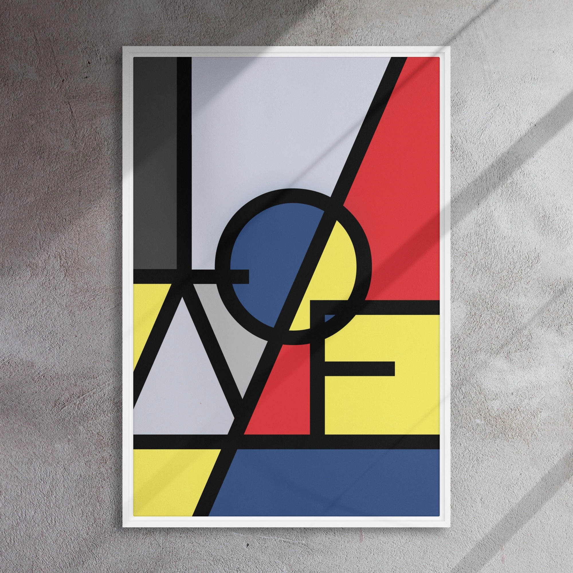 Canvas - "LOVE" in the style of Mondrian