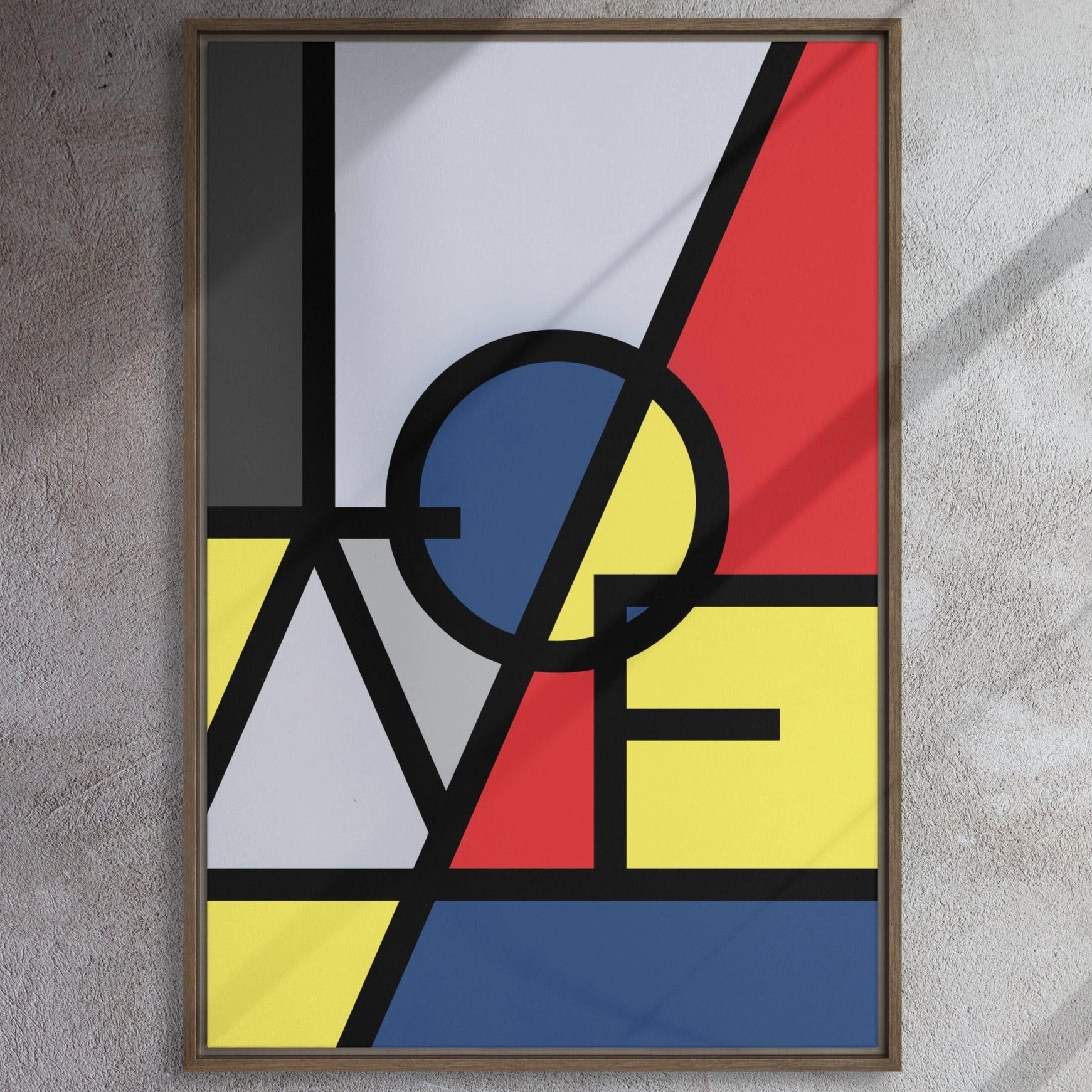 Canvas - "LOVE" in the style of Mondrian