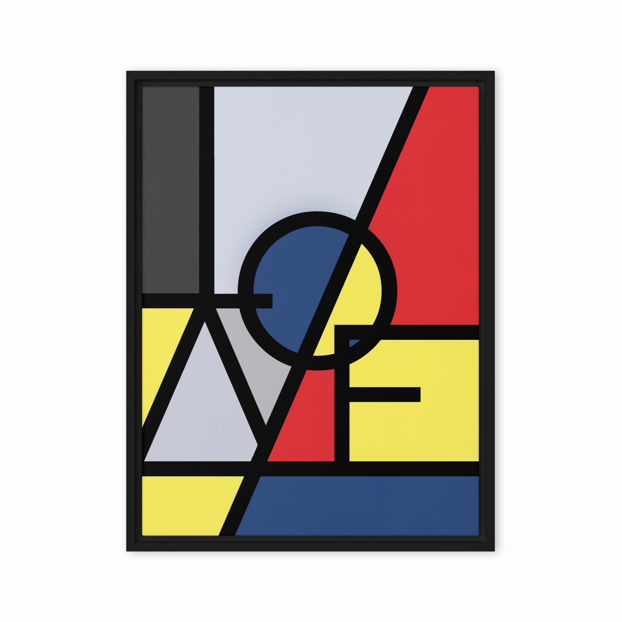 Canvas - "LOVE" in the style of Mondrian