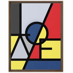 Canvas - "LOVE" in the style of Mondrian canvas mural art