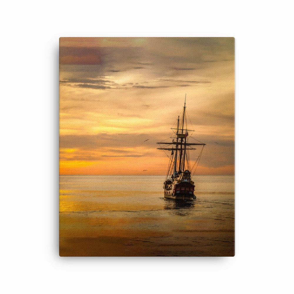 Canvas - Ship in the Sunset