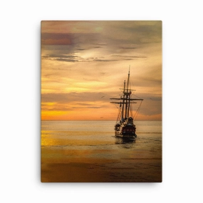 Canvas - Ship in the Sunset canvas mural art