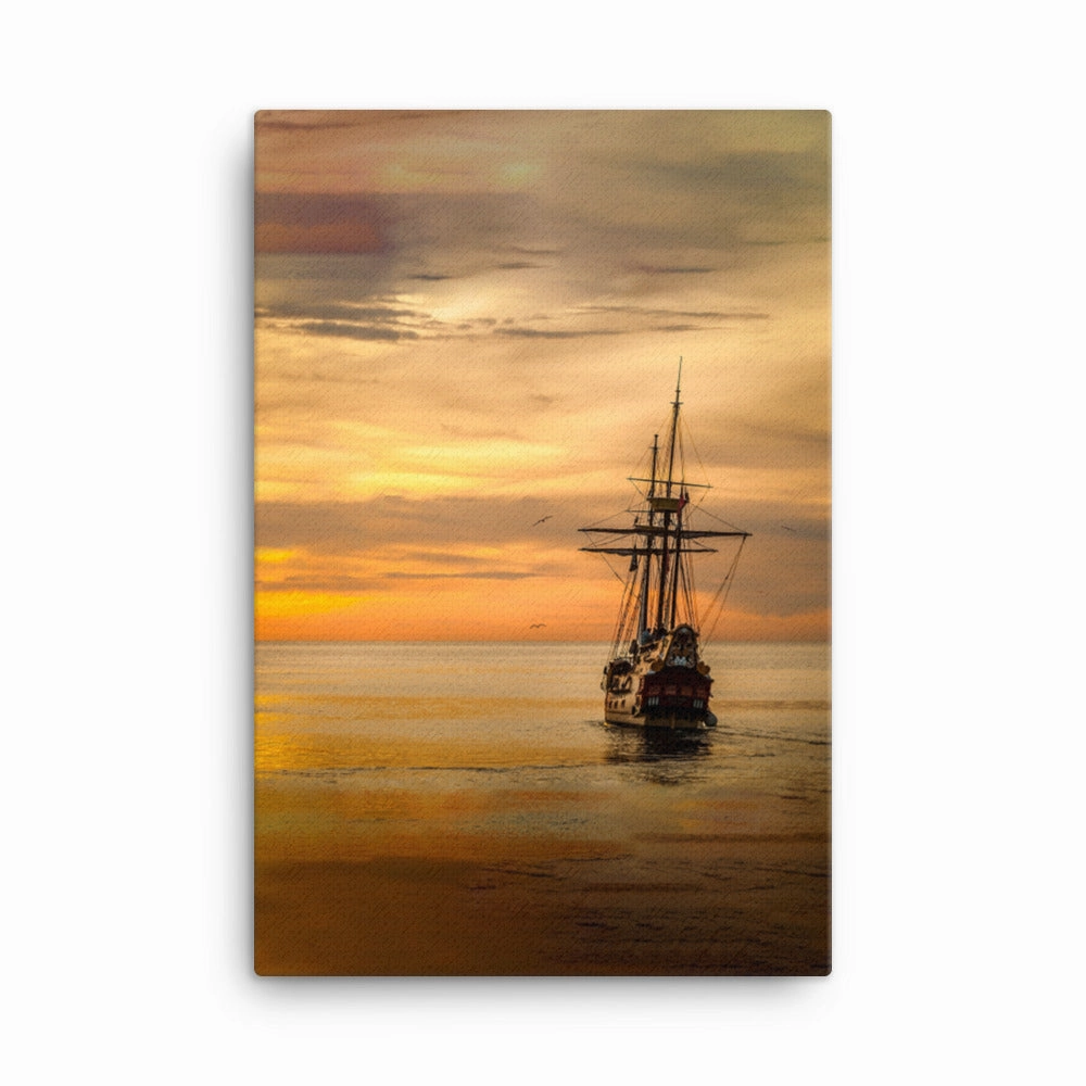 Canvas - Ship in the Sunset