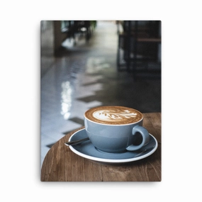 Cappuccino in cafe - canvas canvas mural art