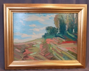 CARMEL CALIFORNIA LANDSCAPE OIL PAINTING BY J.GUZMAN classic mural painting