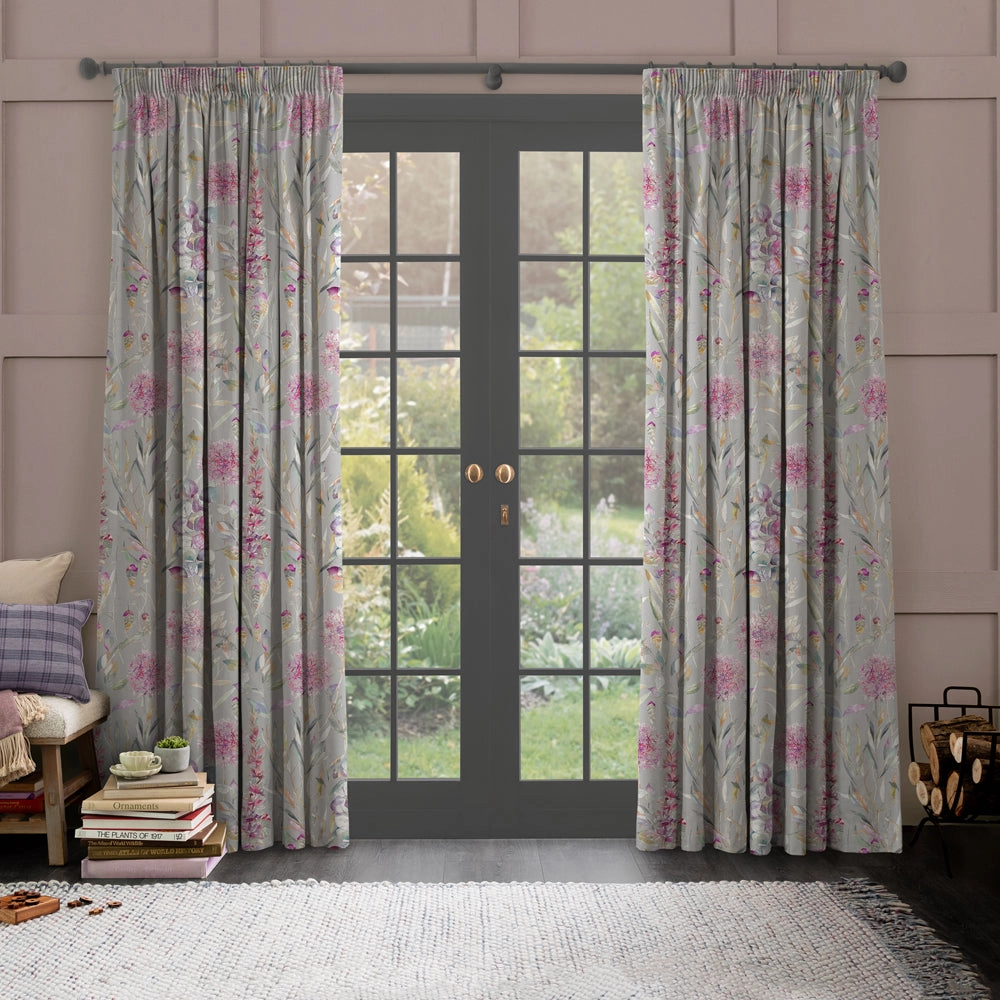 Carneum Fiona Printed Made to Measure Curtains Raspberry