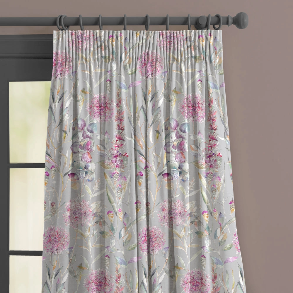 Carneum Fiona Printed Made to Measure Curtains Raspberry