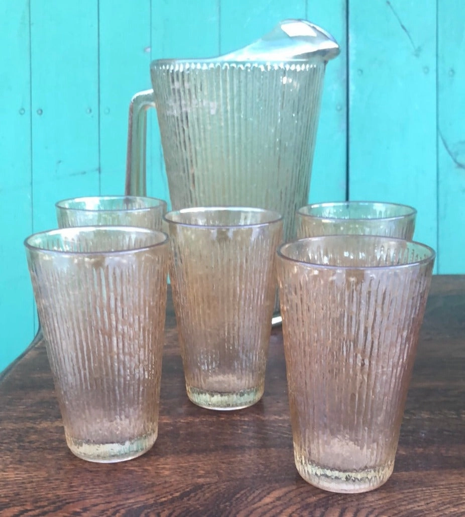 CARNIVAL GLASS LEMONADE SET interior room decor