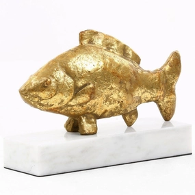Carp Fish Statue in Gold Leaf home display ornament