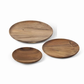 Carved Round Wood Trays ( Multiple Sizes ) interior room decor
