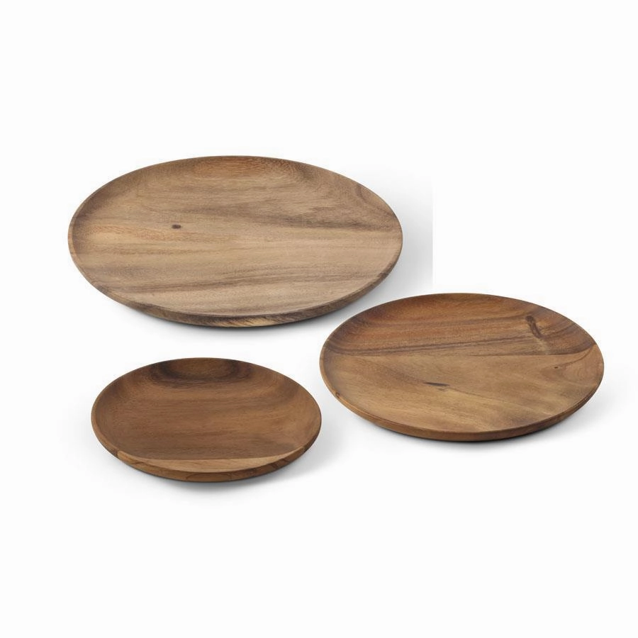 Carved Round Wood Trays ( Multiple Sizes ) interior room decor