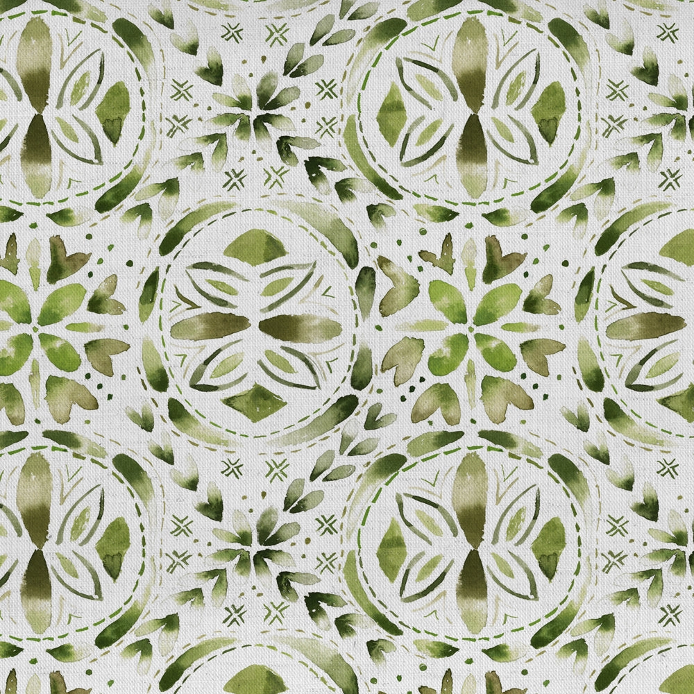 Casia Printed Cotton Fabric (By The Metre) Sage elegant table cloth  