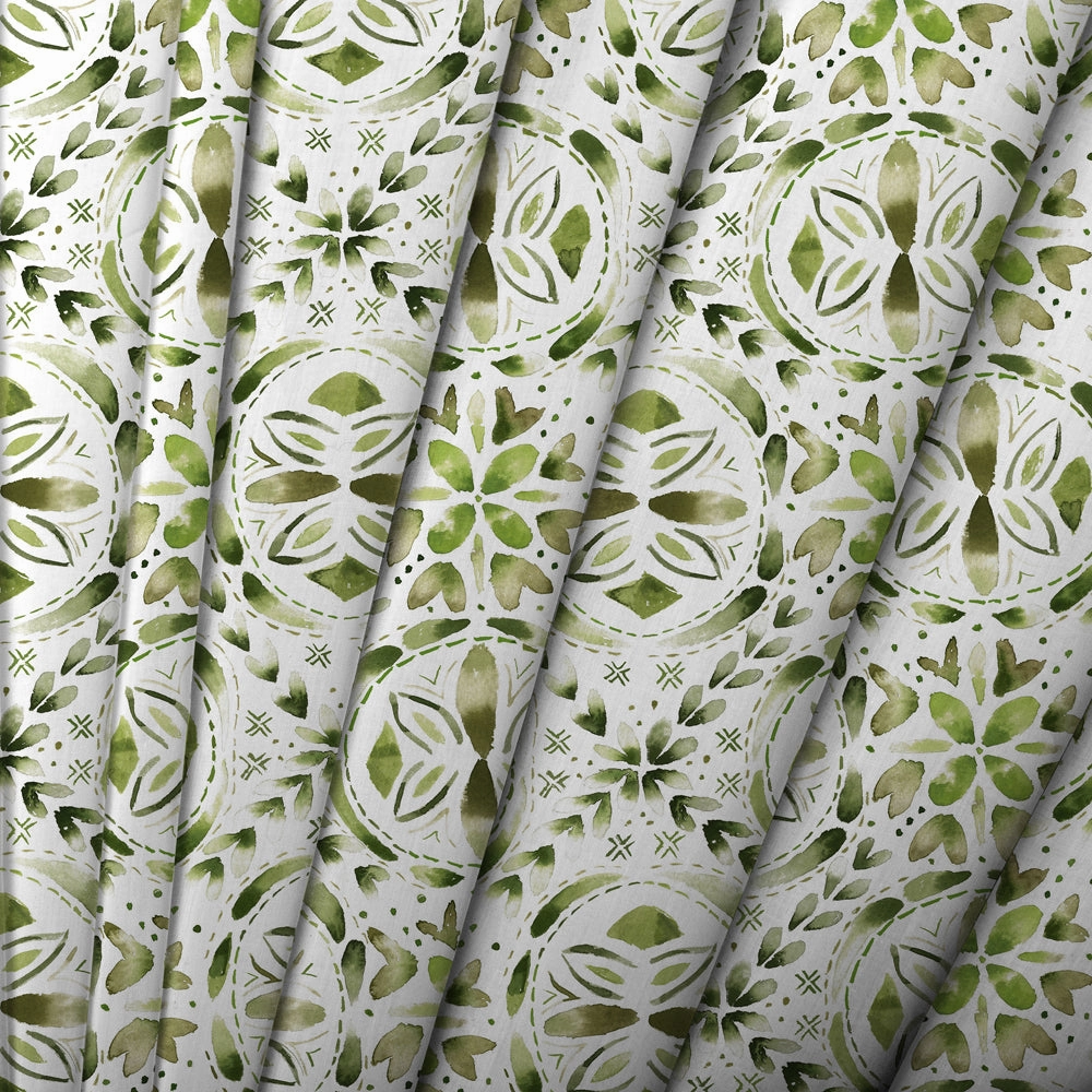Casia Printed Cotton Fabric (By The Metre) Sage