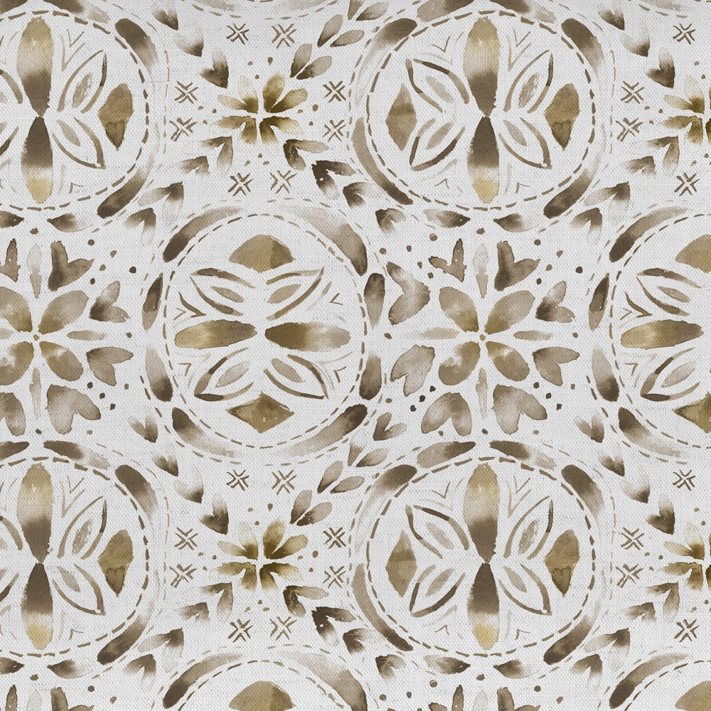 Casia Printed Cotton Fabric (By The Metre) Stone elegant table cloth  
