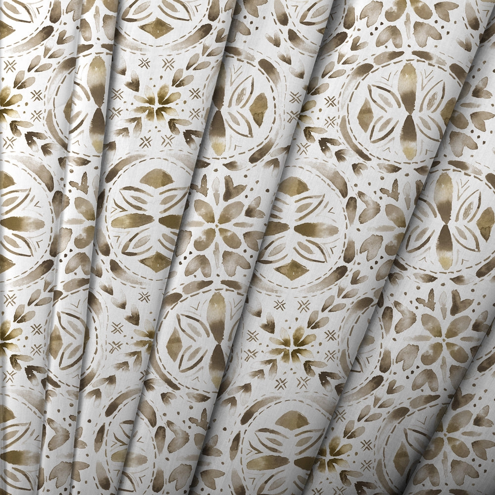 Casia Printed Cotton Fabric (By The Metre) Stone