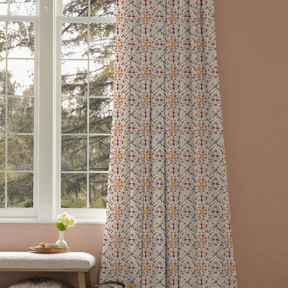 Casia Printed Cotton Fabric (By The Metre) Terracotta