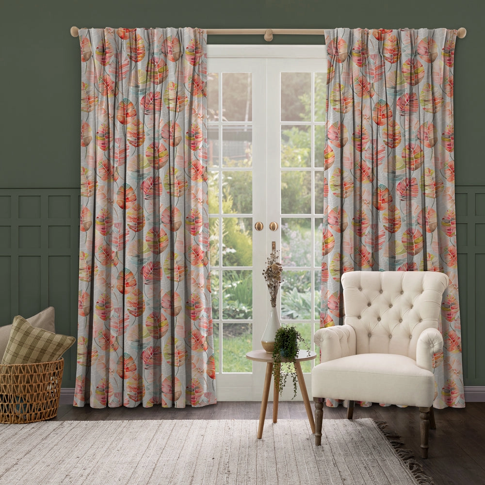 Cassava Printed Made to Measure Curtains Cinnamon