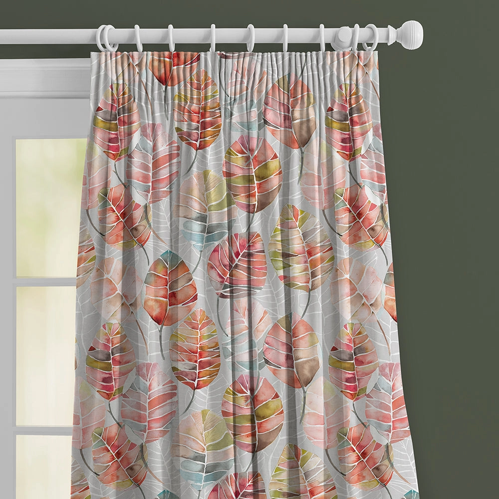 Cassava Printed Made to Measure Curtains Cinnamon