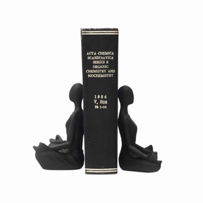 Cast Iron Yoga Figure Bookends Set interior room decor