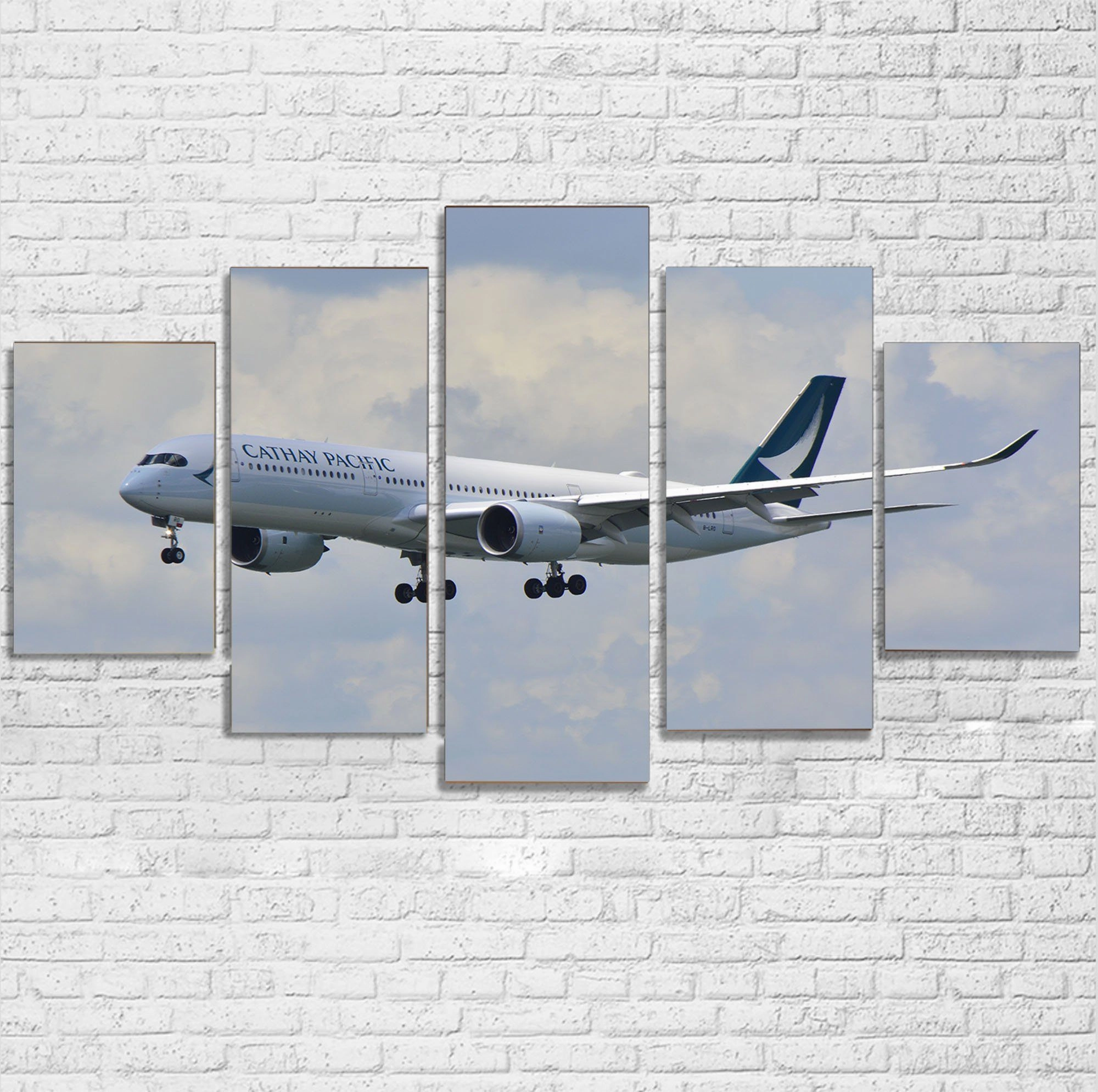 Cathay Pacific Airbus A350 Printed Multiple Canvas Poster canvas mural art