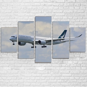 Cathay Pacific Airbus A350 Printed Multiple Canvas Poster canvas mural art