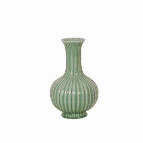 Celadon Fluted Vase home display ornament