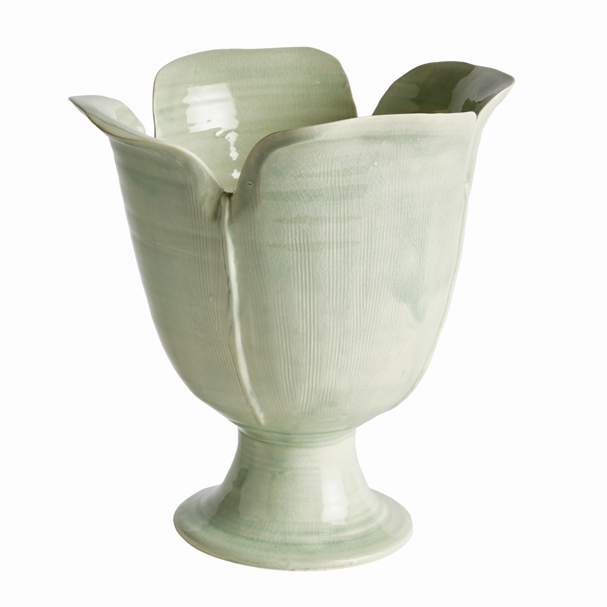 Celadon Petalo Vase- Available in Two Sizes home display ornament