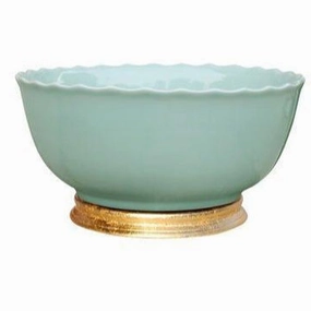 Celadon Porcelain Basin With Base home display ornament