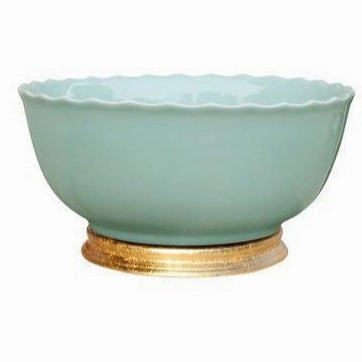 Celadon Porcelain Basin With Base home display ornament