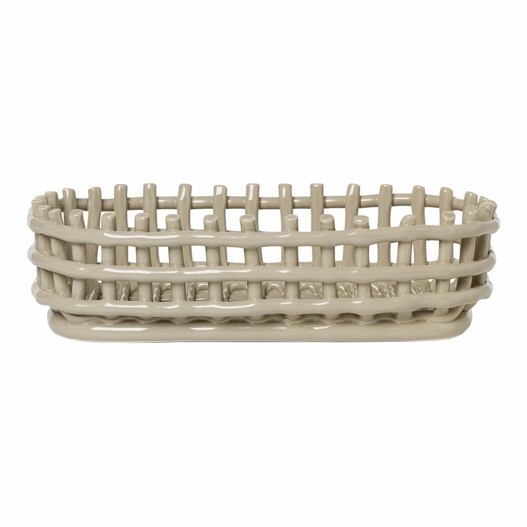Ceramic Basket - Oval modern art object