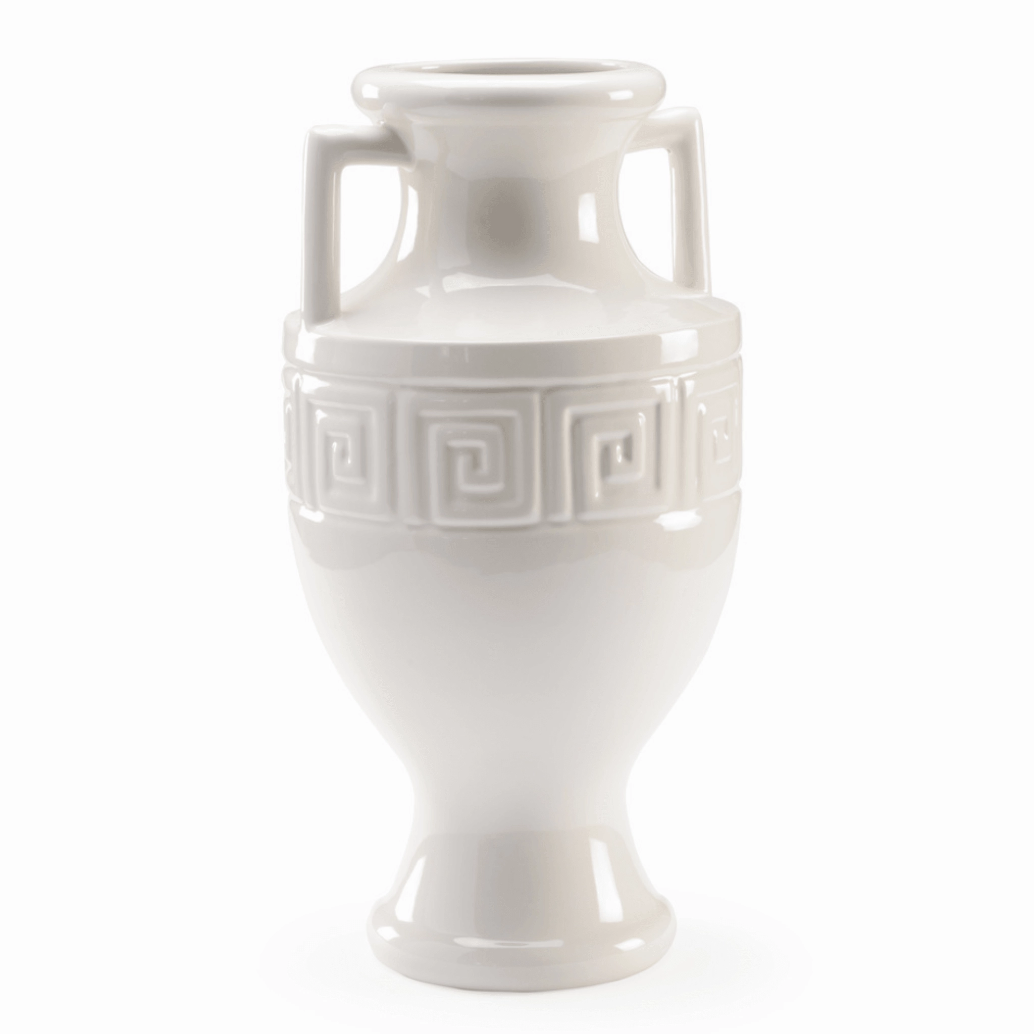 Ceramic Grecian Urn in White home display ornament