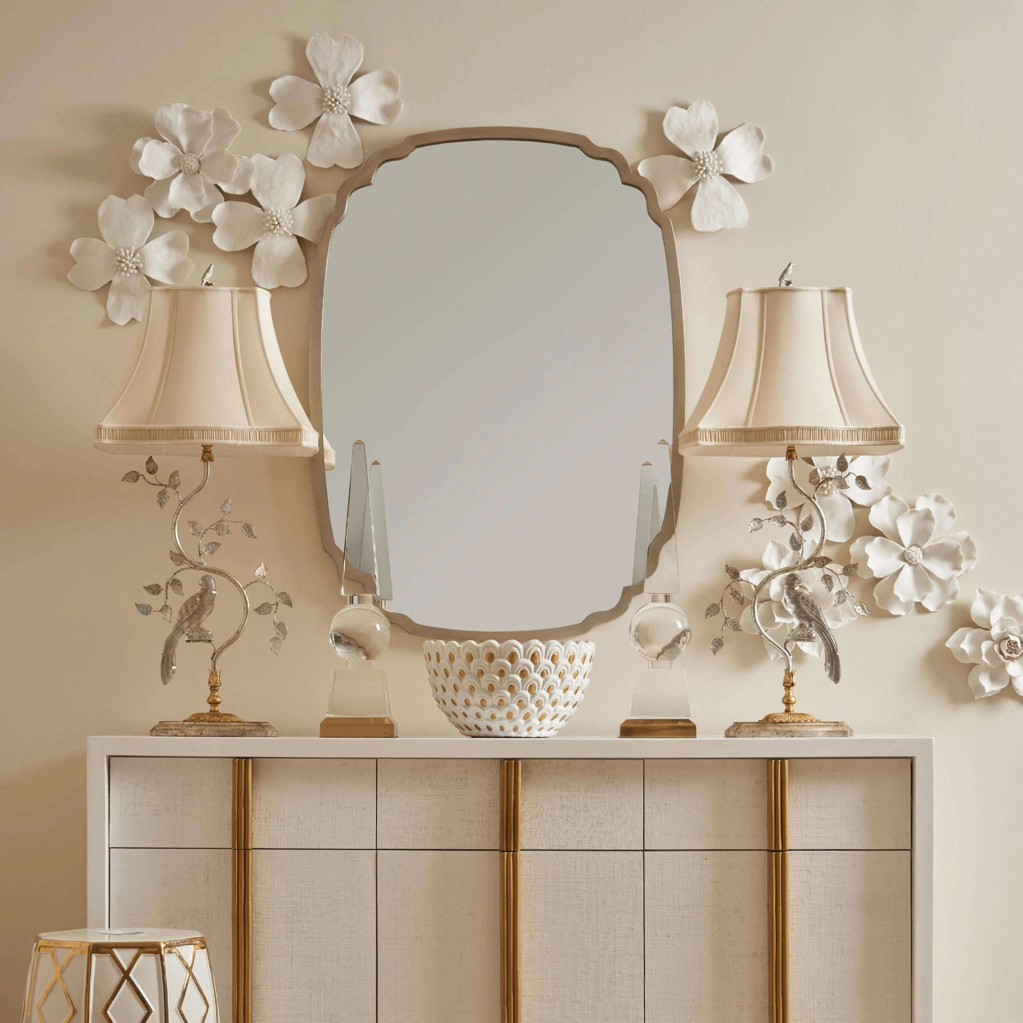 Ceramic White Camellia Wall Flower