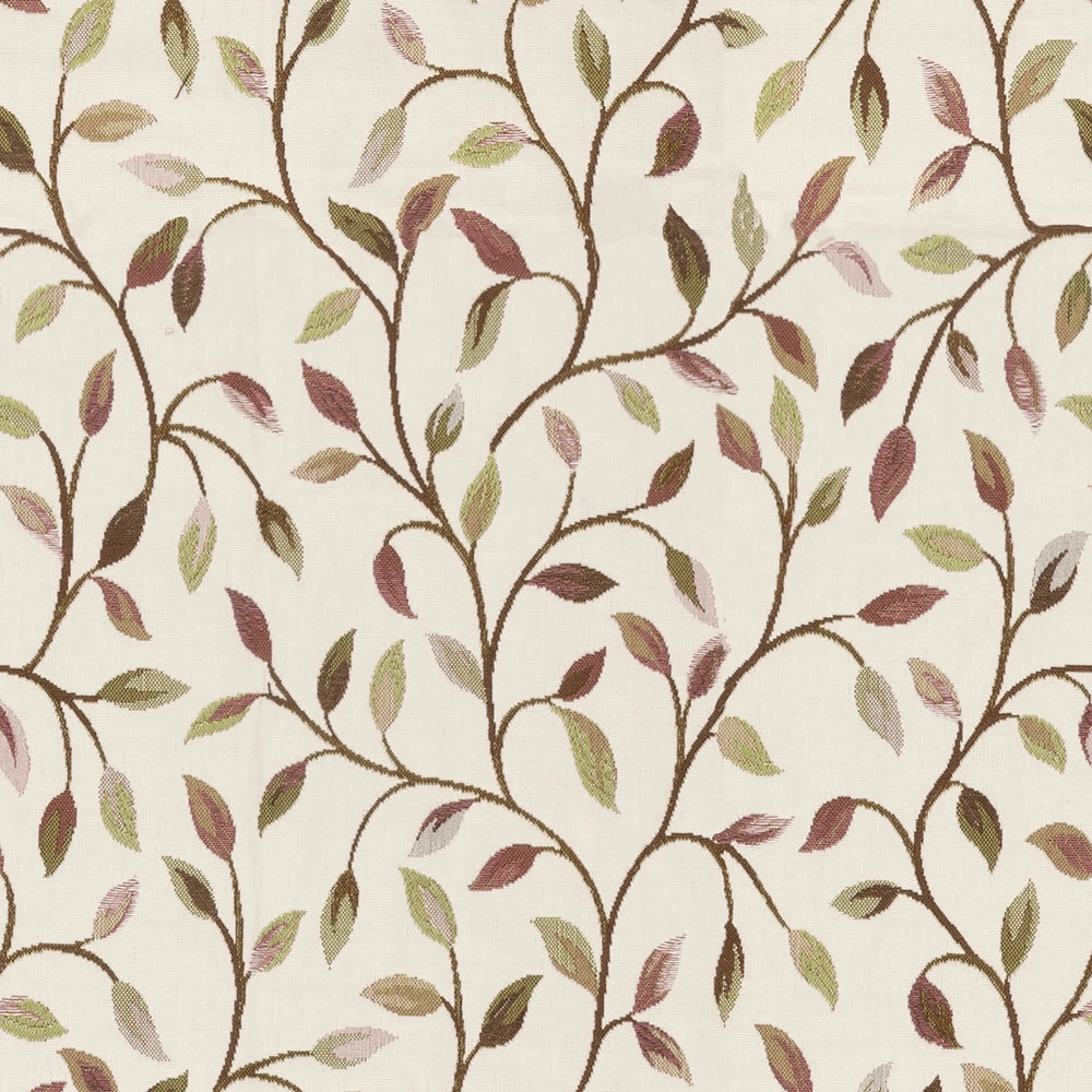 Cervino Woven Jacquard Fabric (By The Metre) Cream Aubergine elegant table cloth  