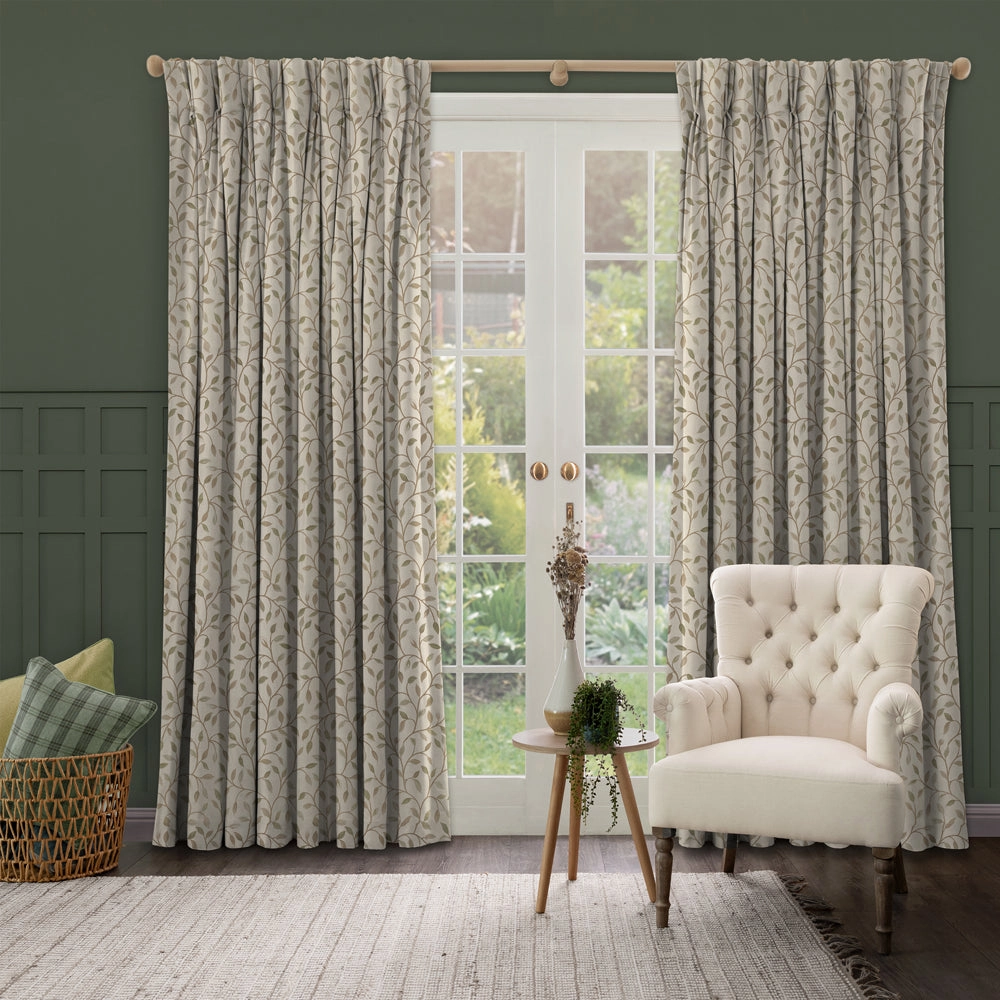 Cervino Woven Jacquard Fabric (By The Metre) Lichen