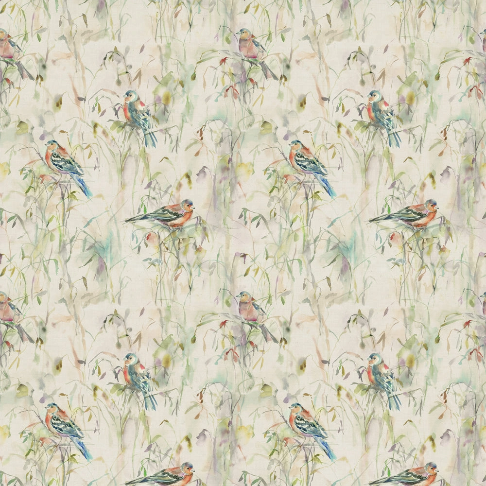 Chaffinch Printed Cotton Fabric (By The Metre) Natural
